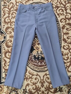 Wrangler 80s Pleated Polyester Pants Trousers Slacks Gray Western Cowboy 1980